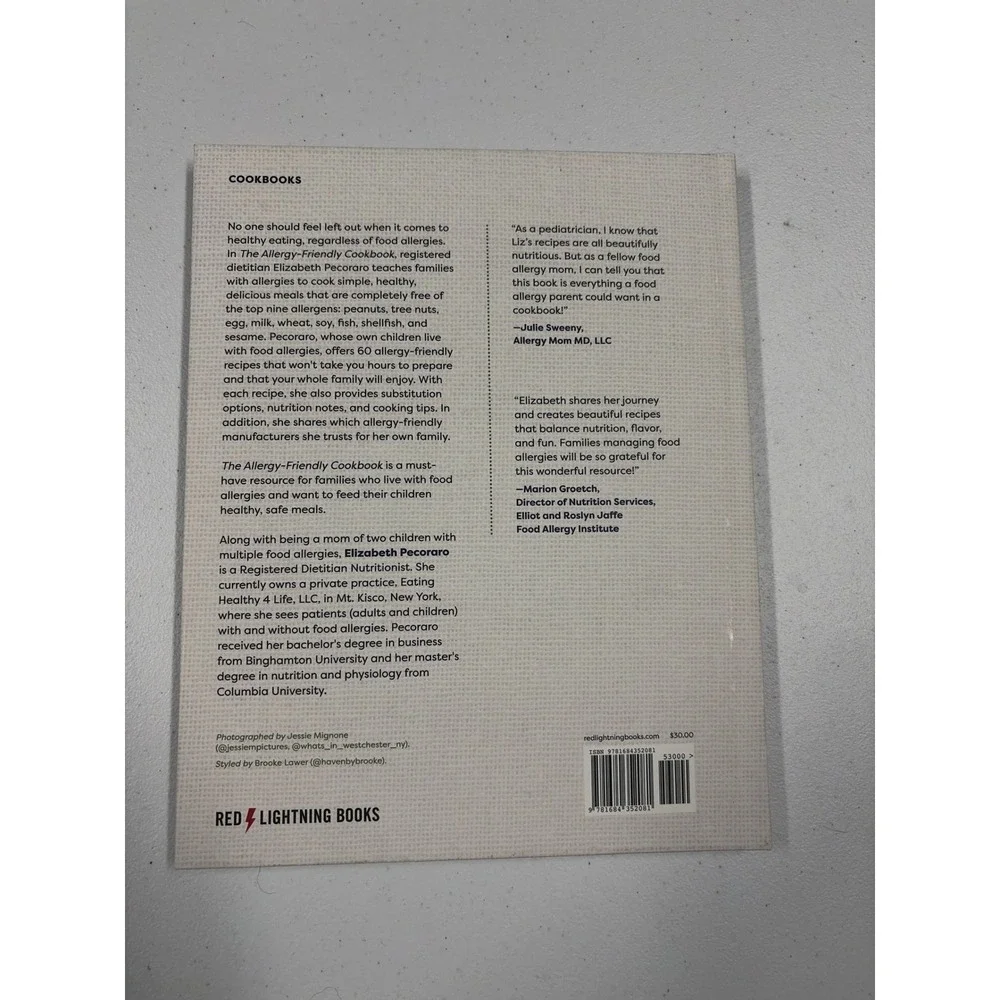 The Allergy-Friendly Cookbook Elizabeth Pecoraro RDN Simple Recipes Family 2021